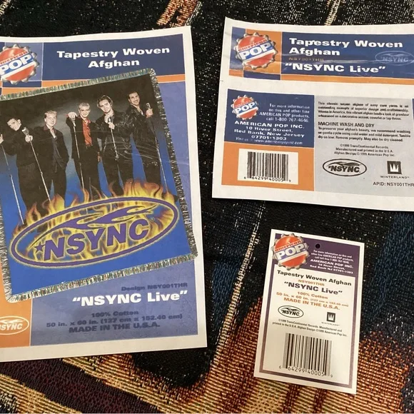🔵 Vintage & New “NSYNC Live" Throw Blanket Afghan - Highly Collectible - Rare - Picture 4 of 9